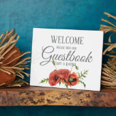 Hübsche Red Poppies Guestbook Tabletop Plaque Fotoplatte (Seite)