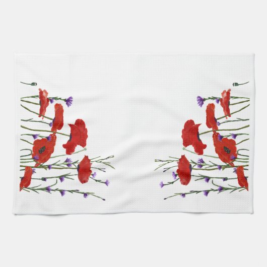 Hübsche Red Poppies Küchentücher (Horizontal)