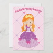 Hübsche Redhead Princess Girl Custom Geburtstag Karte (Vorderseite)