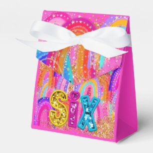 Hübsche Regenbogen 6. Geburtstags-Geschenkbox Geschenkschachtel