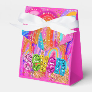 Hübsche Regenbogen-7.-Geburtstags-Geschenkbox Geschenkschachtel