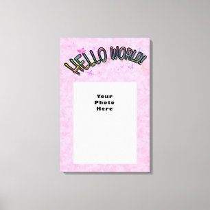 Hübsche Regenbogen-hallo Welt Leinwanddruck