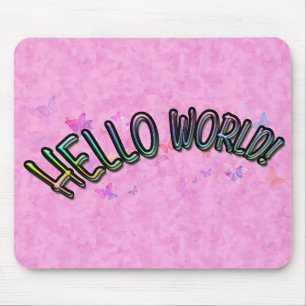 Hübsche Regenbogen-hallo Welt Mousepad