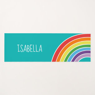 Hübsche Regenbogen-Mädchen personalisiert Yogamatte