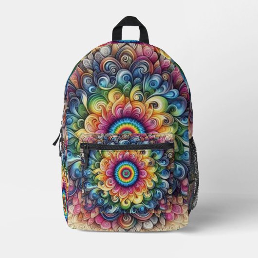 Hübsche Regenbogen-Tie-Dye-gedruckte Rucksack (Vorderseite)