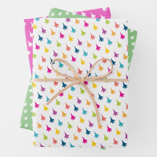 Hübsche Regenbogenfarben F-15E Adlermuster Geschenkpapier Set (Beispiel)