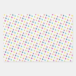 Hübsche Regenbogenfarben F-15E Adlermuster Geschenkpapier Set