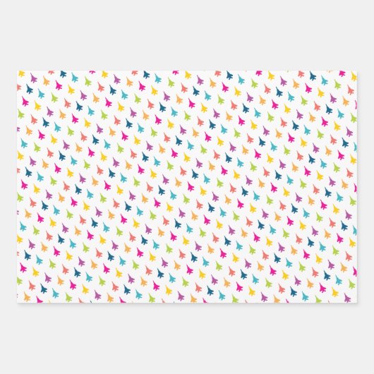 Hübsche Regenbogenfarben F-15E Adlermuster Geschenkpapier Set (Vorderseite)