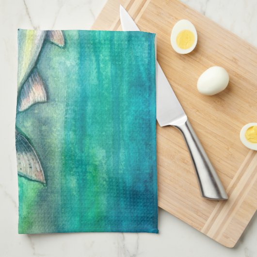 Hübsche Regenbogenforelle Geschirrtuch (Viertel Falte)