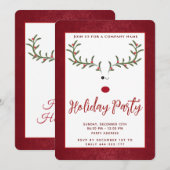 Hübsche Rentierfeier Einladung (Vorne/Hinten)