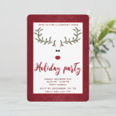 Hübsche Rentierfeier Einladung (Stehend Vorderseite)