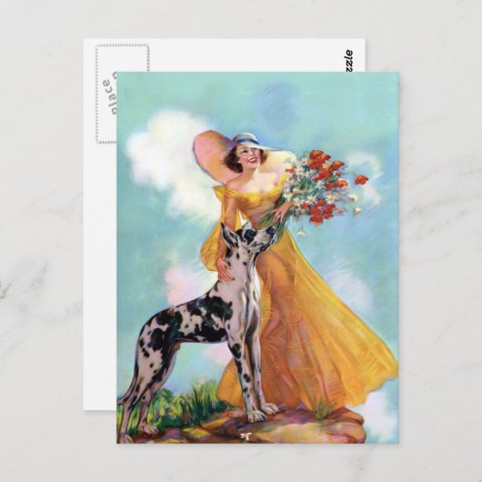 Hübsche Retro Art on Notecards Postkarte (Vorne/Hinten)