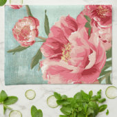 Hübsche Retro-Blume Chintz Peonies Personalisiert Handtuch (Gefaltet)