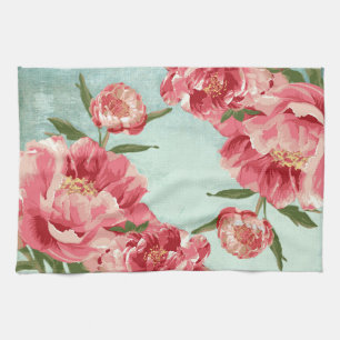 Hübsche Retro-Blume Chintz Peonies Personalisiert Handtuch