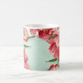 Hübsche Retro-Blume Chintz Peonies Personalisiert Kaffeetasse (Mittel)
