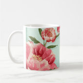 Hübsche Retro-Blume Chintz Peonies Personalisiert Kaffeetasse (Links)