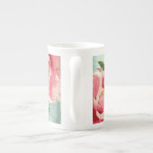Hübsche Retro-Blume Chintz Peonies Personalisiert Porzellantasse (Rückseite)