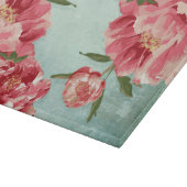 Hübsche Retro-Blume Chintz Peonies Personalisiert Schneidebrett (Ecke)