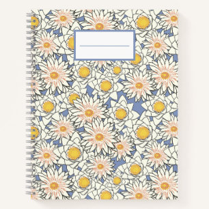 Hübsche Retro-Blume l Elegantes Muster Notizblock