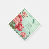 Hübsche Retro-Blume Peony Couples Duschdekor Serviette (Ecke)