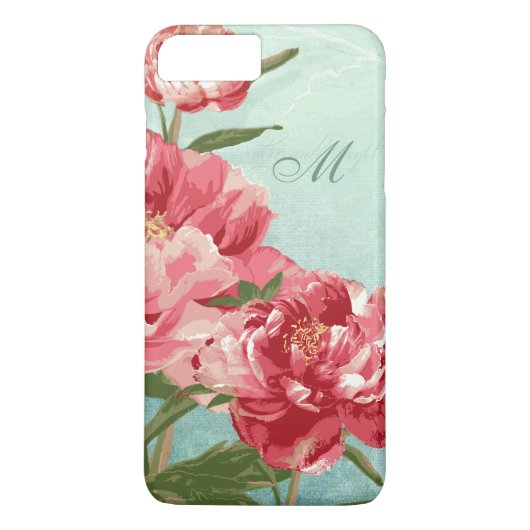 Hübsche Retro Blume Wohngestaltung Chintz Peony n  Case-Mate iPhone Hülle (Rückseite)