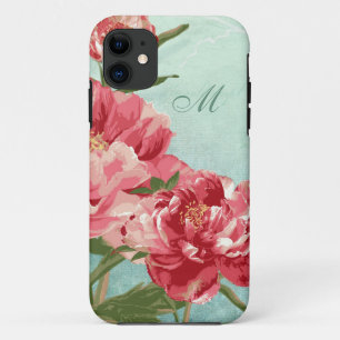 Hübsche Retro Blume Wohngestaltung Chintz Peony n  iPhone 11 Hülle