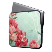 Hübsche Retro Blume Wohngestaltung Chintz Peony n Laptopschutzhülle (Vorderseite Links)