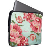 Hübsche Retro Blumen-Chintz-Pfingstrosen Laptopschutzhülle (Vorne Rechts)