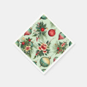 Hübsche Retro-Feiertage, Blumenweihnachtsfeiern Serviette (Ecke)
