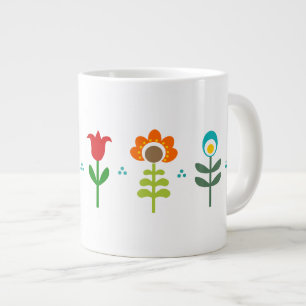Hübsche Retro Folklore-Blume Jumbo-Tasse