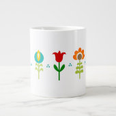 Hübsche Retro Folklore-Blume Jumbo-Tasse (Vorderseite)