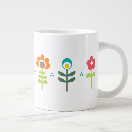 Hübsche Retro Folklore-Blume Jumbo-Tasse (Rechts)