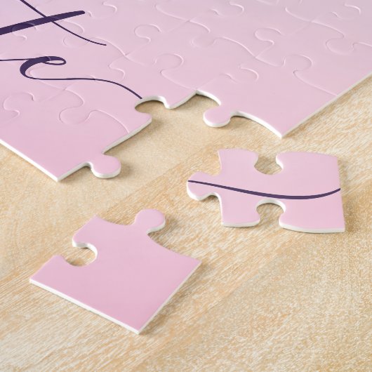 Hübsche Rollerblading Skater Rosa Lila Name Puzzle (Seite)