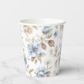 Hübsche romantische blaue Blumen Brautparty Pappbecher (Rückseite)