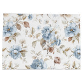 Hübsche Romantische Blaue Blumen Hochzeit Große Geschenktüte (Rückseite)