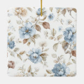 Hübsche romantische blaue Blumen Keramikornament (Rückseite)