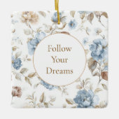 Hübsche romantische blaue Blumen Keramikornament (Vorderseite)