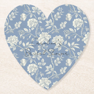 Hübsche Romantische Blaue Creme Blumen Brautparty Untersetzer