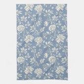 Hübsche romantische blaue cremefarbene Blumen   Geschirrtuch (Vertikal)