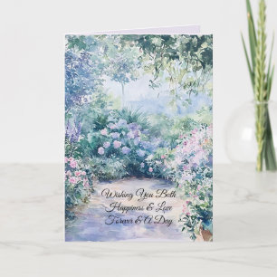 Hübsche romantische lila Lavendel-Blumenhochzeit Karte