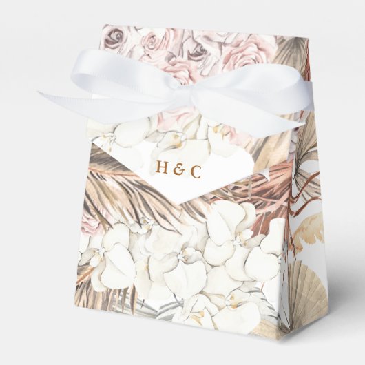 Hübsche romantische Pampas-Hochzeit mit Grasblumen Geschenkschachtel (Vorderseite)