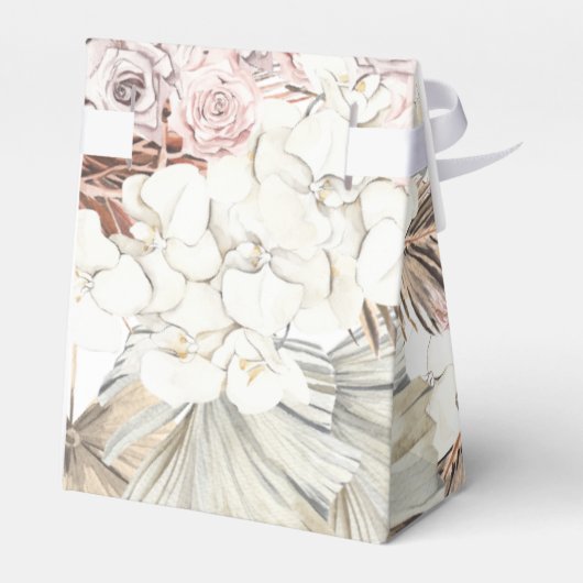 Hübsche romantische Pampas-Hochzeit mit Grasblumen Geschenkschachtel (Rückseite)