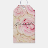 Hübsche romantische Rosa-Rose Geschenkanhänger (Vorderseite)