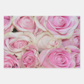 Hübsche romantische Rosa-Rose Geschenkpapier Set (Vorderseite)