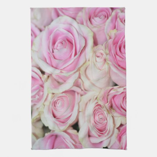 Hübsche romantische Rosa-Rose Geschirrtuch (Vertikal)