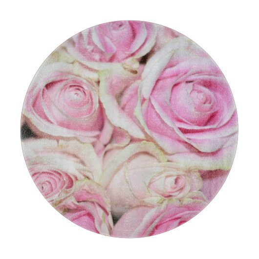 Hübsche romantische Rosa-Rose Schneidebrett (Vorderseite)
