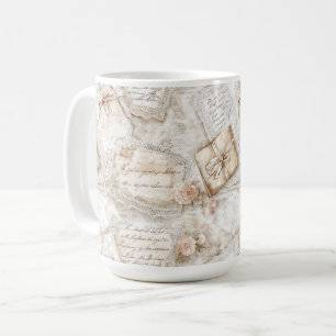 Hübsche Romantische Rosa Rosen Liebesbriefe Hochze Kaffeetasse