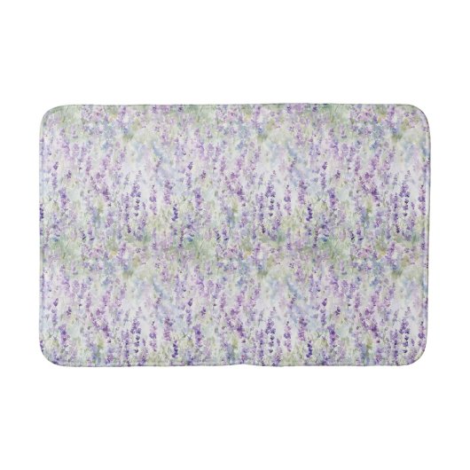 Hübsche romantische violette Blumen Badematte (Vorderseite)