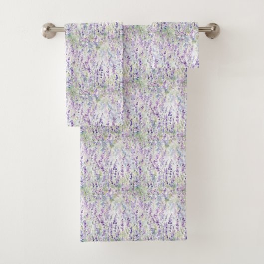 Hübsche romantische violette Blumen   Badhandtuch Set (Insitu)