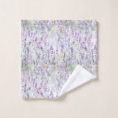 Hübsche romantische violette Blumen   Badhandtuch Set (Waschlappen)